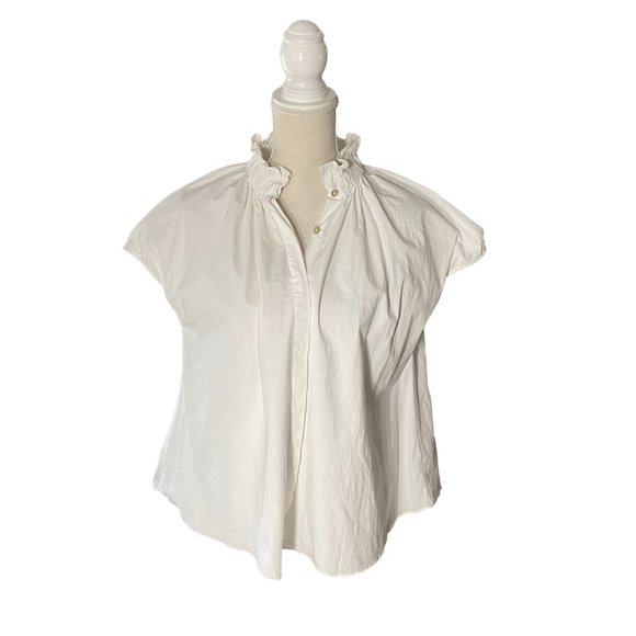 Tuckernuck White Ruffle Neck Blouse - Picture 9 of 10